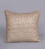 Tasar Brown Silk 16 x 16 Inch Sequin Cushion Cover