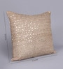 Tasar Brown Silk 16 x 16 Inch Sequin Cushion Cover