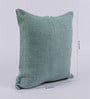 Tasar Turquoise Pure Silk 16 x 16 Inch Coconut Buttoned Cushion Cover
