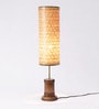 Crawler Beige Natural Fiber Shade Table Lamp With Natural Fiber Base