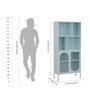 Tatva Multi-Purpose Metal Bookshelf with Open Display Shelves Fluted Glass Door Storage and Metal Frame