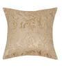 Taupe, Beige and Warm Grey Polyester Jacquard 16x16 inches Cushion Cover Set of 5