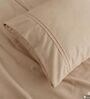 Taupe 400TC  Solid Embroidery Superking Bedsheet with 2 Pillow Covers