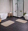 Taupe Absorbent and Quick-Dry Polyester Bath Mats 40x60 cm