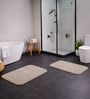 Taupe Absorbent and Quick-Dry Polyester Bath Mats 50x70 cm