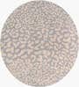 Taupe Abstract Wool Round Hand Tufted Carpet
