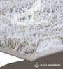 Taupe and White Polyester Machine Made 60x40 cm Bath Mat