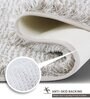 Taupe and White Polyester Machine Made 60x40 cm Bath Mat