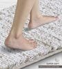 Taupe and White Polyester Machine Made 80x50 cm Bathmat