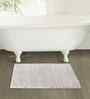 Taupe and White Polyester Machine Made 80x50 cm Bathmat
