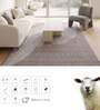 Beige Abstract Woolen 72 x 108 Inches Hand Tufted Rug