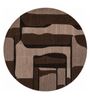 Brown Abstract Woolen 48 x 48 Inches Hand Tufted Rug