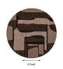 Brown Abstract Woolen 72 x 72 Inches Hand Tufted Rug