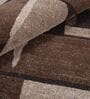 Brown Abstract Woolen 60 X 96 Inches Hand Tufted Rug
