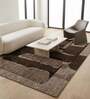 Brown Abstract Woolen 72 x 108 Inches Hand Tufted Rug