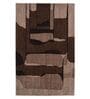 Brown Abstract Woolen 72 x 108 Inches Hand Tufted Rug