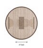 Brown Geometrical Woolen 48 x 48 Inches Hand Tufted Rug