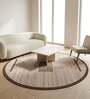 Brown Geometrical Woolen 60 x 60 Inches Hand Tufted Rug