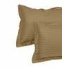 Taupe Striped 210 TC 100% Cotton King Sized Bed Sheets with 2 Pillow Covers