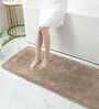 Taupe Solid Microfiber 5 ft x 2 ft Machine Made Runner