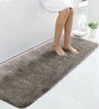 Taupe Solid Microfiber 5 ft x 2 ft Machine Made Runner