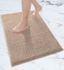Taupe Geometric Microfibre 24x16 Inches  Bath Mat