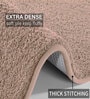Taupe Geometric Microfibre 35x24 Inches  Bath Mat