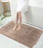 Taupe Geometric Microfibre 35x24 Inches  Bath Mat