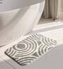 Taupe Geometric Polyester 24x16 Inches AntiSkid Bath Mat
