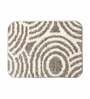 Taupe Geometric Polyester 24x16 Inches AntiSkid Bath Mat
