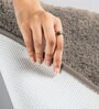 Taupe Solidal Microfiber 3 x 5 Feet Machine Made Carpet