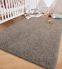 Taupe Solidal Microfiber 3 x 5 Feet Machine Made Carpet