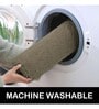 Blue Solid Microfibre 4 ft x 6 ft Machine Made Carpet