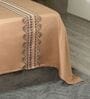 Taupe Mist 300TC 100% Cotton Solids Flat Embroidered Super King Bedsheet With 2 Pillow Covers