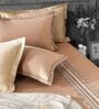 Taupe Mist 300TC 100% Cotton Solids Flat Embroidered Super King Bedsheet With 2 Pillow Covers