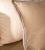 Taupe Mist 300TC 100% Cotton Solid Flat Embroidered Super King Bedsheet With 2 Pillow Covers