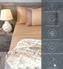 Taupe Mist 300TC 100% Cotton Solids Flat Super King Bedsheet With 2 Pillow Covers