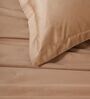 Brown 400TC 100% Cotton Solid Flat Super King Bedsheet With 2 Pillow Covers