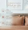 Brown 400TC 100% Cotton Solid Flat Super King Bedsheet With 2 Pillow Covers