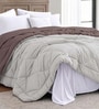Taupe Polycotton Solid 350 GSM Double Bed Reversible Quilted Comforter