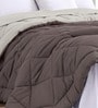Taupe Polycotton Solid 350 GSM Double Bed Reversible Quilted Comforter