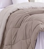Taupe Polycotton Solid 350 GSM Single Bed Reversible Quilted Comforter