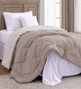Taupe Polycotton Solid 350 GSM Single Bed Reversible Quilted Comforter