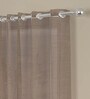 Taupe Polyester Solids 7ft Sheer Eyelet (2 Pc) Door Curtains