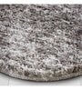 Taupe Solid Shaggy Polyester 24x16 Inches AntiSkid Bath Mat