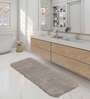 Taupe Solid 100% Polyester 59x23.6 Inches AntiSkid Bath Mat
