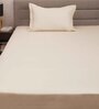 Brown Solid 300 TC 100% Cotton Single Bed Sized Bed Sheets With 1 Pillow Cover