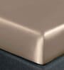 Taupe Solid 400 TC Satin Single Fitted Bedsheet with 2 Satin Pillow covers