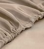 Taupe Solid 400 TC Satin Single Fitted Bedsheet with 2 Satin Pillow covers