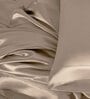 Taupe Solid 400 TC Satin Single Fitted Bedsheet with 2 Satin Pillow covers